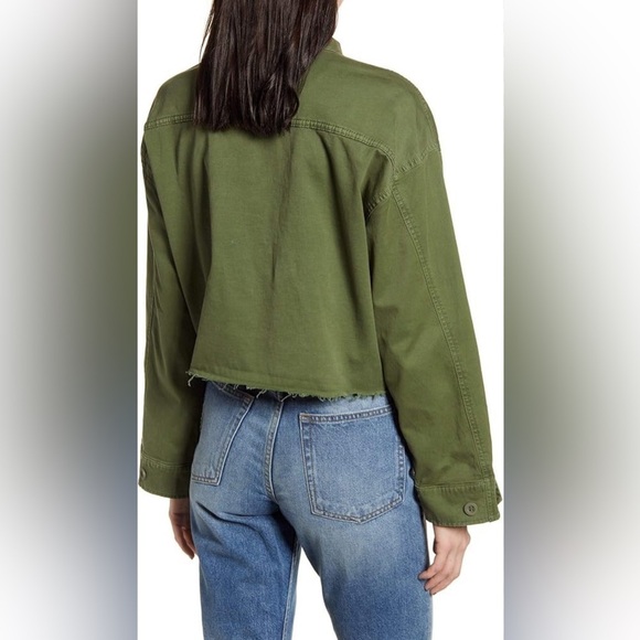 BOYISH Women’s The Camden Denim Cropped Utility Jacket Army Green Sz XS - Picture 2 of 16